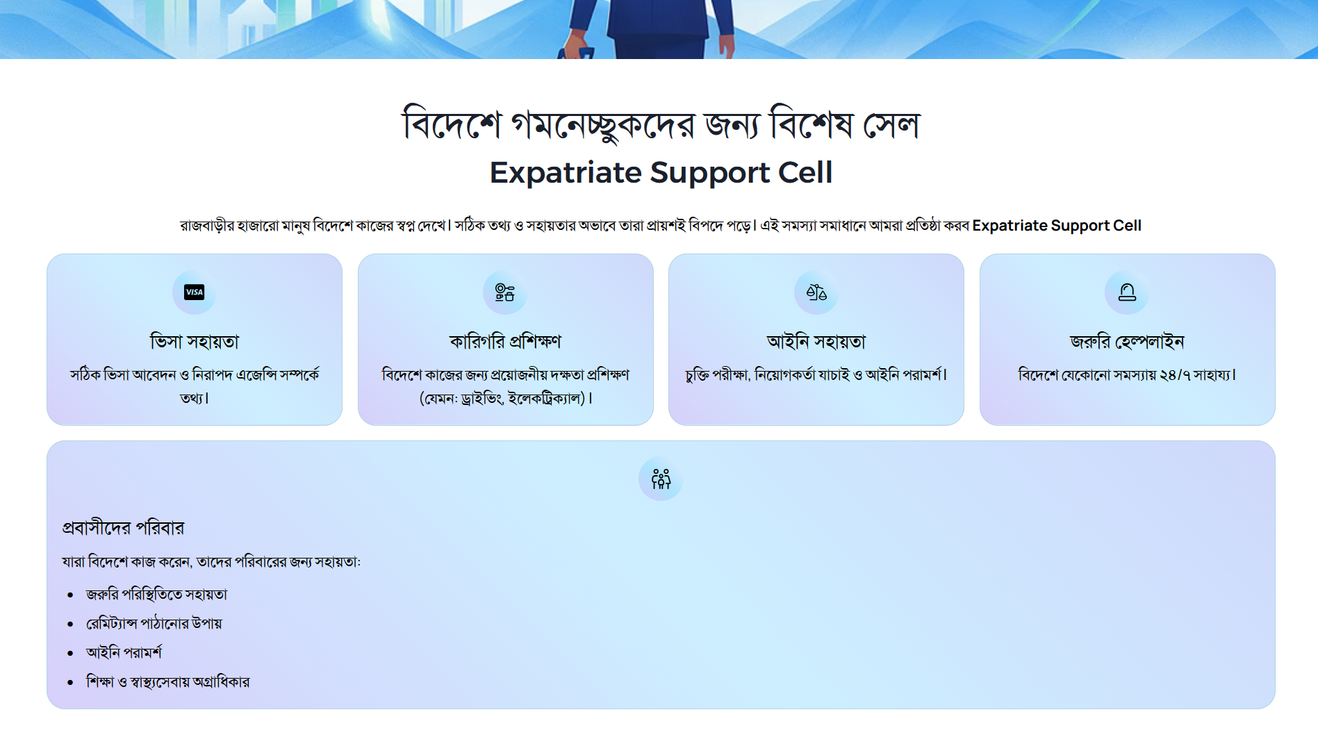 বিদেশে গমনেচ্ছুকদের জন্য বিশেষ সেল